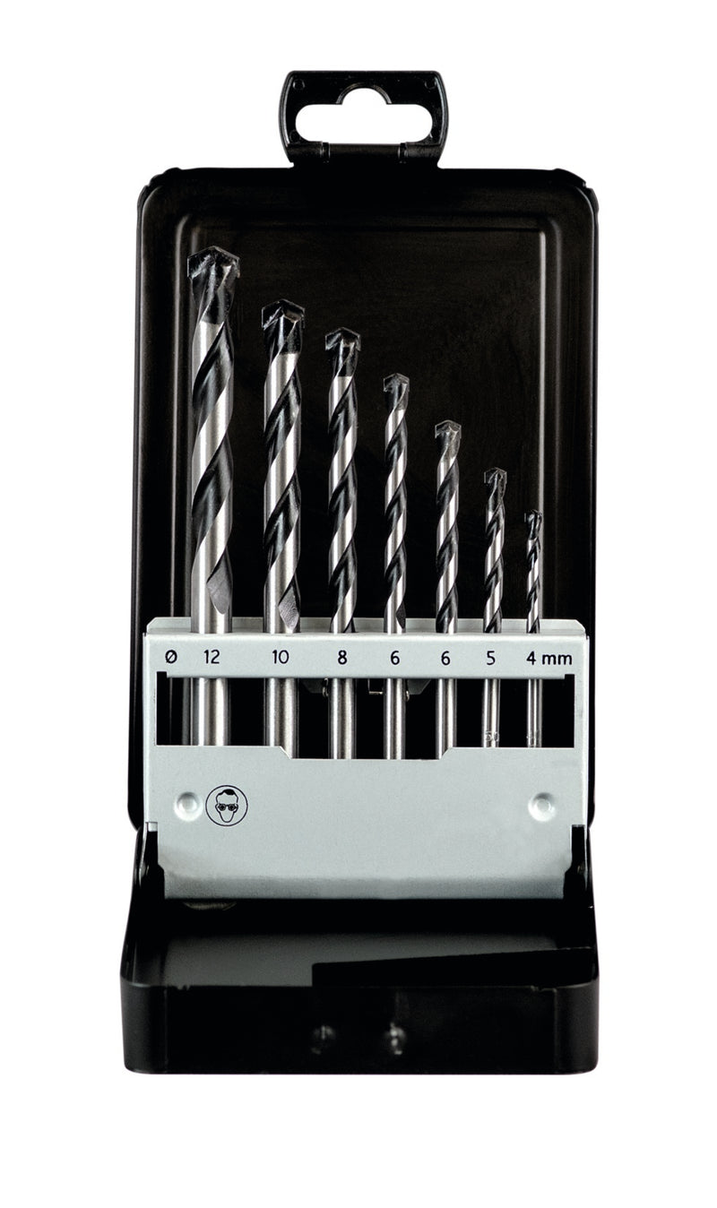 TCT Betonbohrer Set 7-tlg. 4-5-6-6-8-10-12 mm in Metallkassette