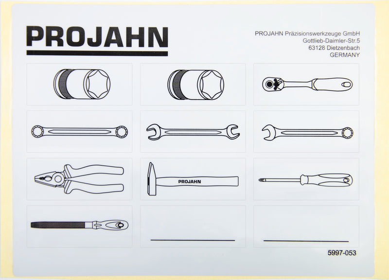 Werkzeugetiketten zur Beschriftung von Werkstattwagen