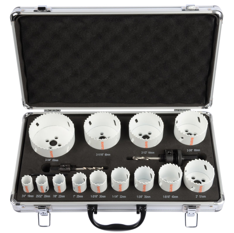 Bi-Metall Lochsägen-Set 15-teilig Ø 19 mm - 83 mm