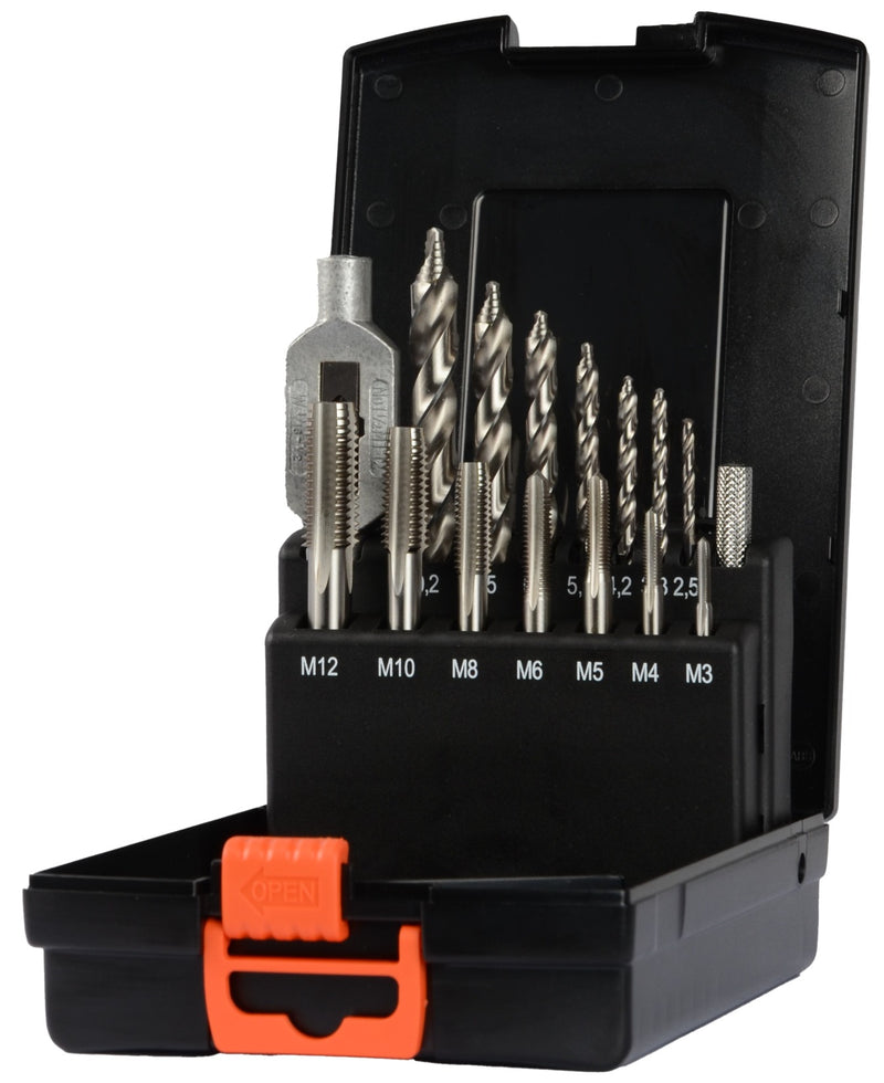 PROSTEP Gewinde-Set HSS-G 15-tlg. M3 - M12 in Kunststoffkassette