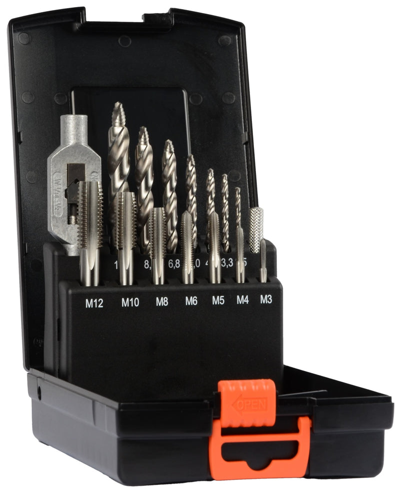 PROSTEP Gewinde-Set HSS-G 15-tlg. M3 - M12 in Kunststoffkassette