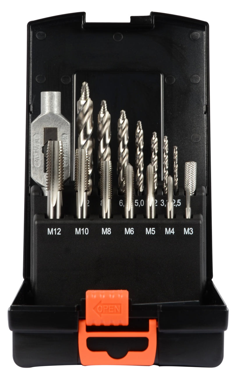 PROSTEP Gewinde-Set HSS-G 15-tlg. M3 - M12 in Kunststoffkassette