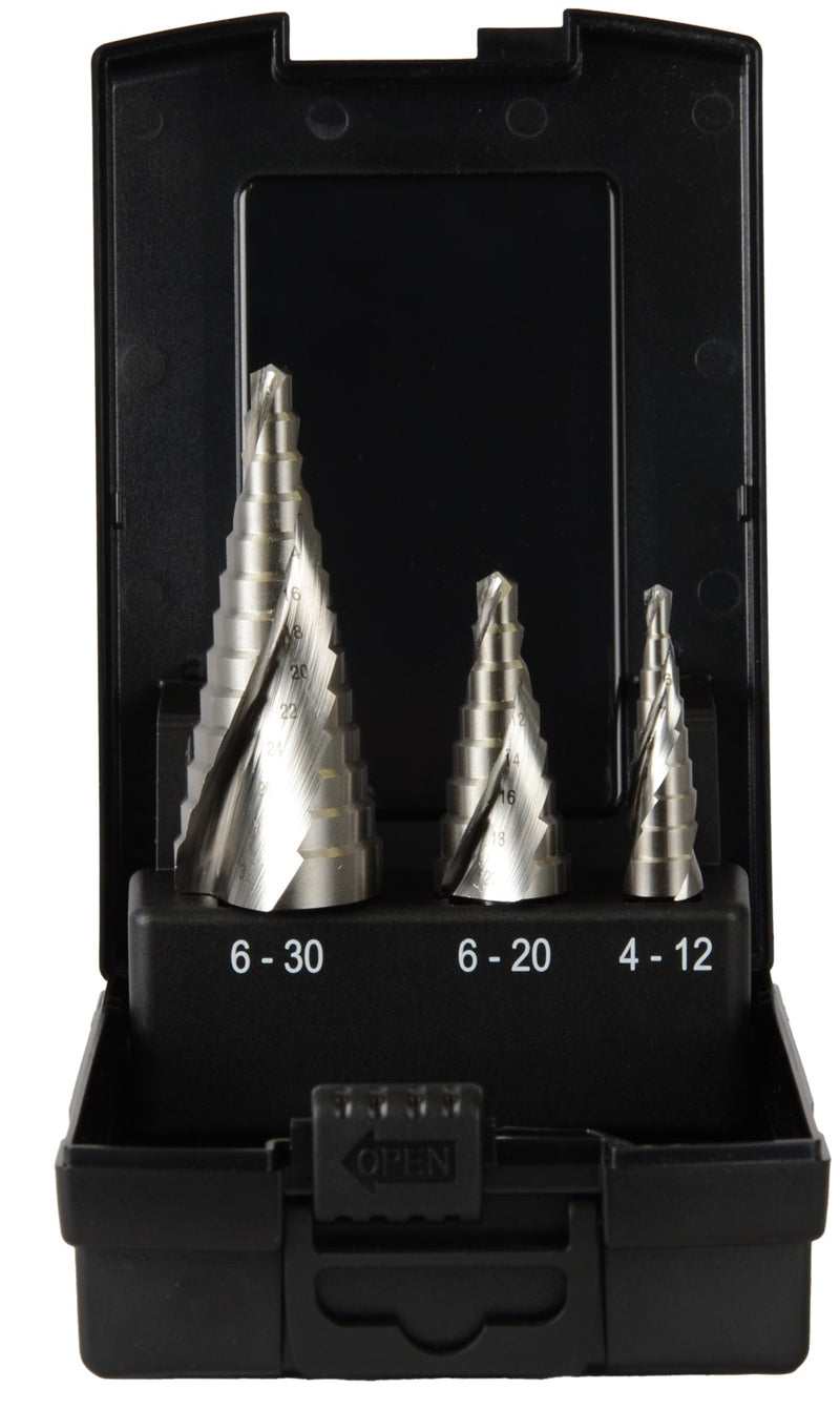 Stufenbohrer mit Spiralnut Set ECO 3-tlg. Gr.1-3