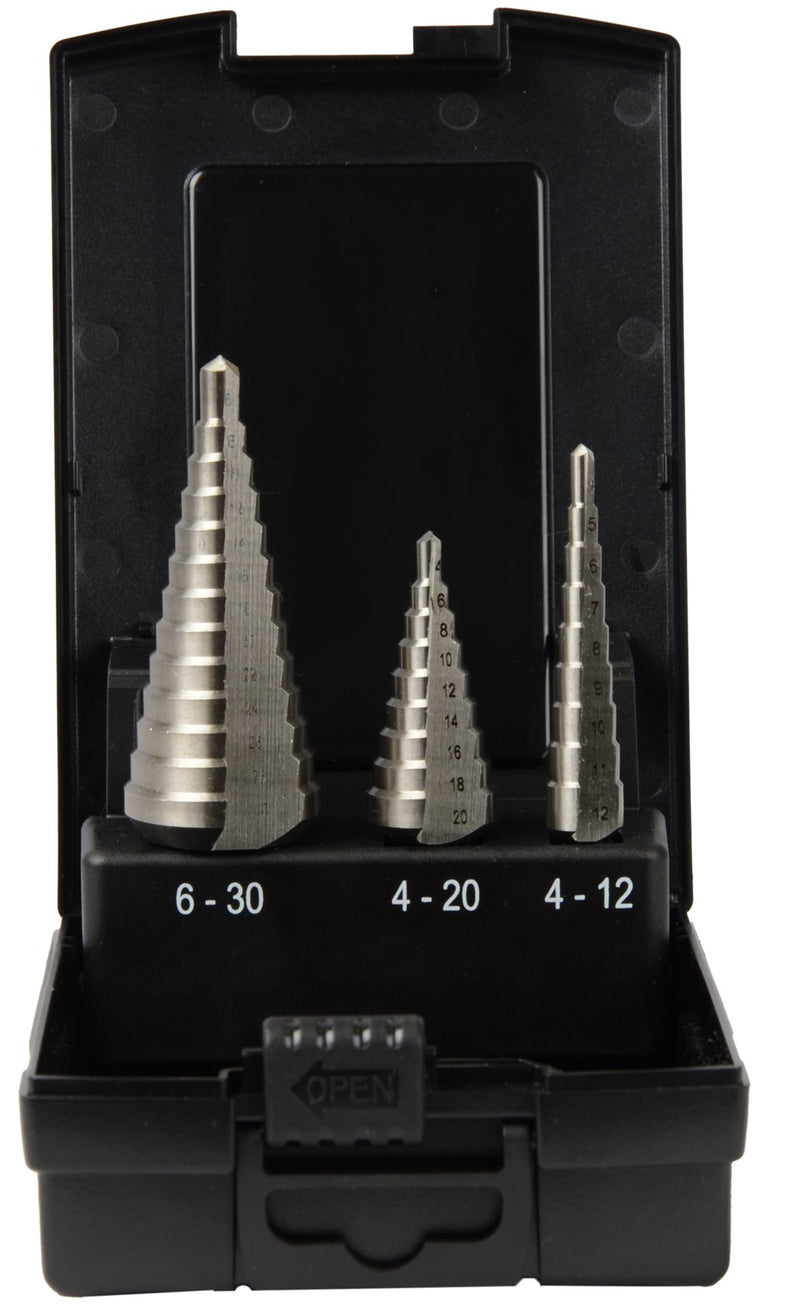 Stufenbohrer gerade Nut Set  3tlg