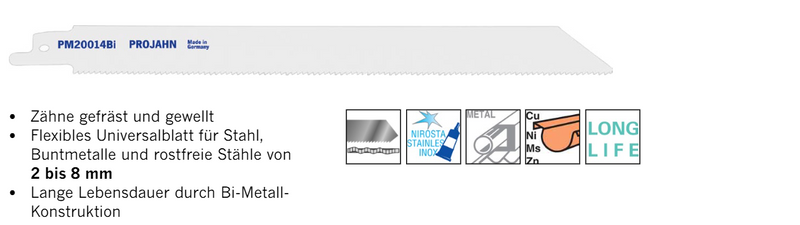 Säbelsägeblätter für Metall / INOX