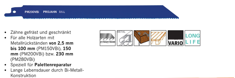 Säbelsägeblätter für Metall / INOX