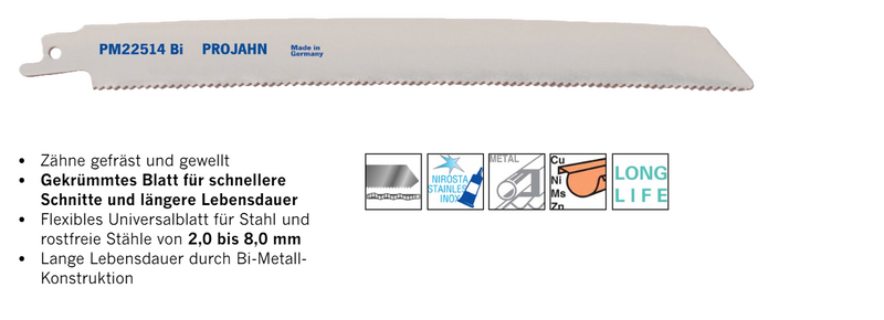 Säbelsägeblätter für Metall / INOX