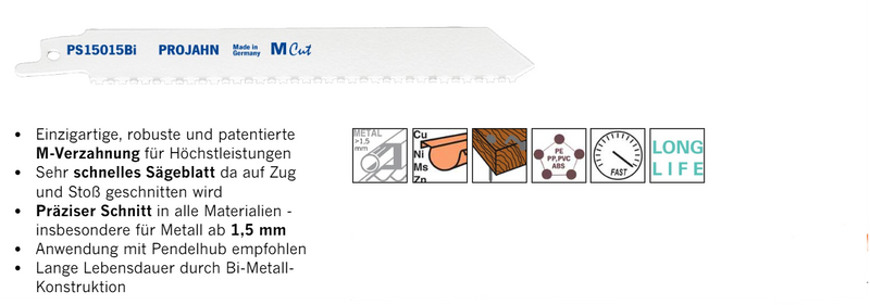 Säbelsägeblätter für Metall / INOX