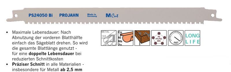 Säbelsägeblätter für Metall / INOX