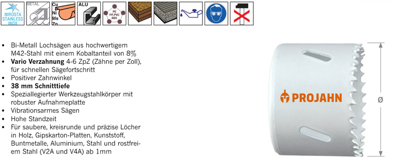 HSS-Co 8% Bi-Metall Lochsägen