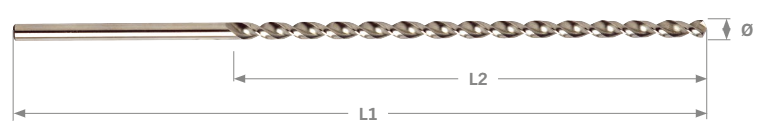 Extra lange Spiralbohrer HSS-Co 5%