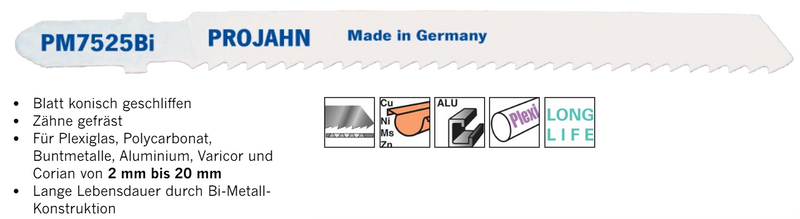 Stichsägeblätter für Metall