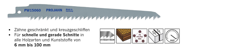 Säbelsägeblätter für Holz