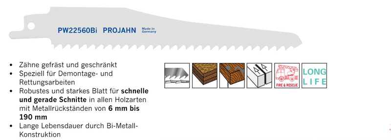 Säbelsägeblätter für Holz