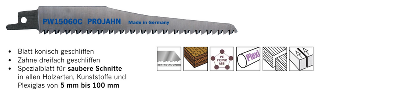 Säbelsägeblätter für Holz