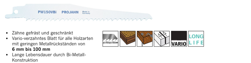 Säbelsägeblätter für Holz
