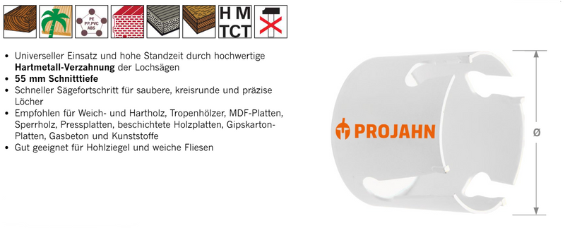 Lochsägen Hartmetall bestückt