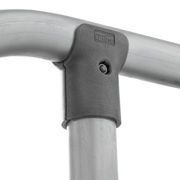 PodestLeiter fahrbar, beidseitig begehbar, Profilrost mit R13 Stufen